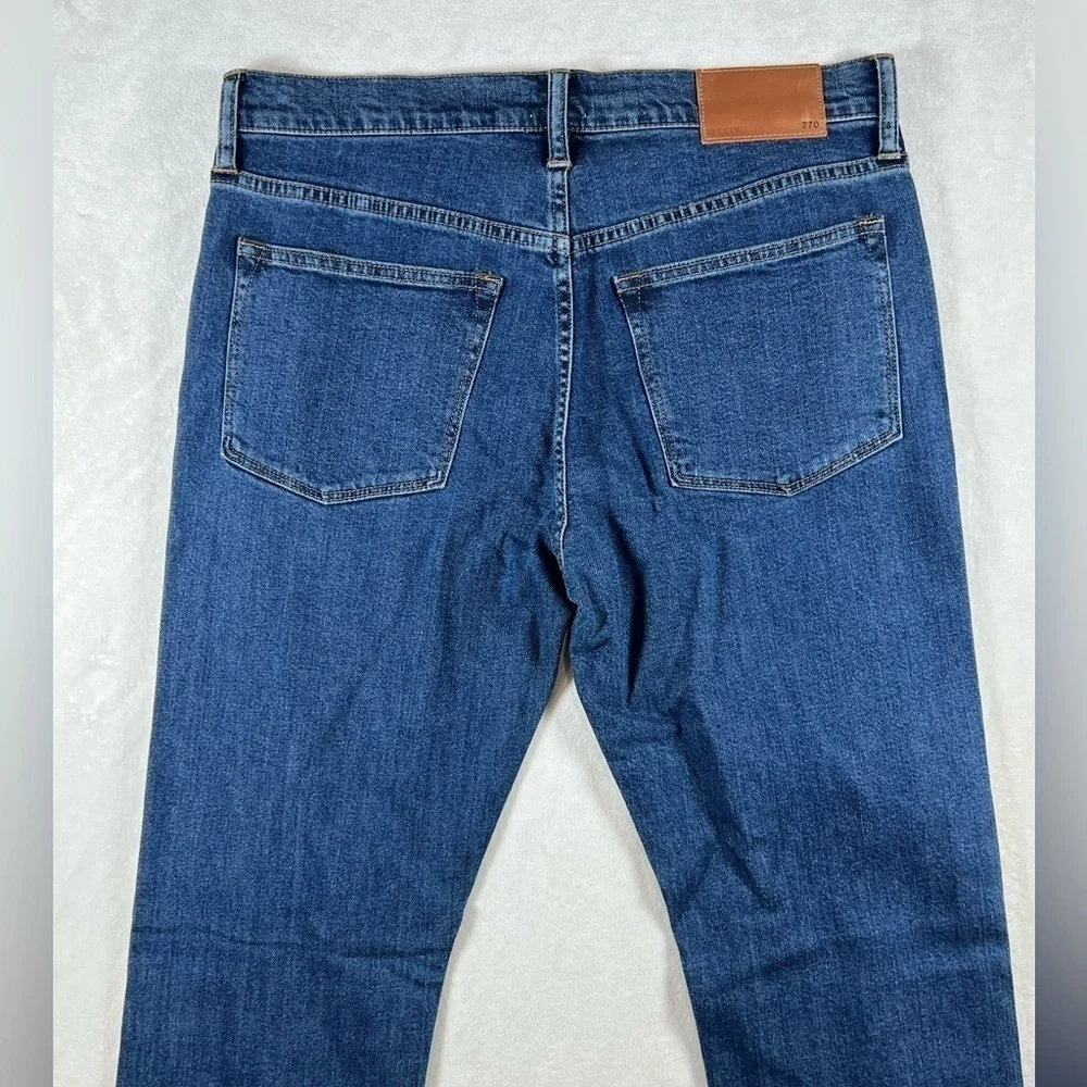NWT J. Crew 770 32W 34L Dark Wash Classic Indigo Jeans Premium Denim C18